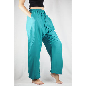 Solid Color Unisex Drawstring Genie Pants in Teal PP0110 020000 17