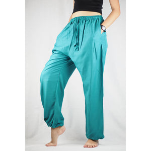 Solid Color Unisex Drawstring Genie Pants in Teal PP0110 020000 17