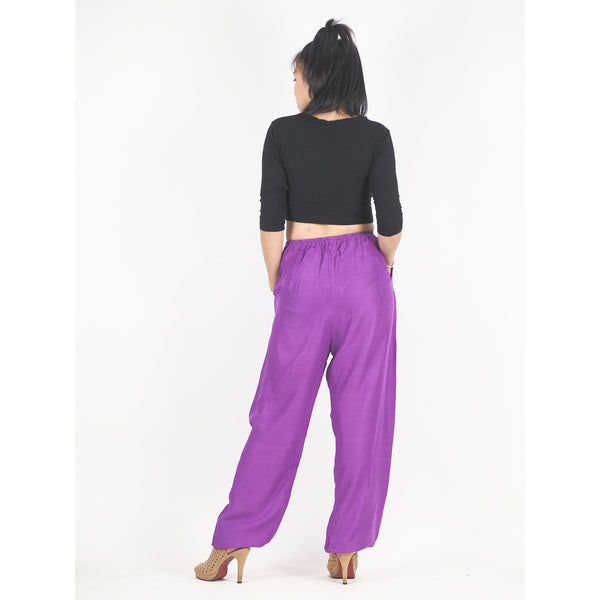 Solid Color Unisex Drawstring Genie Pants in Violet PP0110 020000 14