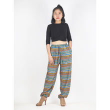 Load image into Gallery viewer, Colorful Stripes Unisex Drawstring Genie Pants in Yellow PP0110 020006 07