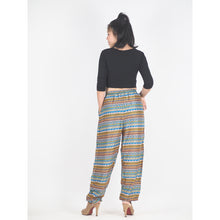 Load image into Gallery viewer, Colorful Stripes Unisex Drawstring Genie Pants in Yellow PP0110 020006 07