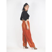 Load image into Gallery viewer, Peacock Feather Dream Unisex Drawstring Genie Pants in Orange PP0110 020015 03