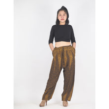 Load image into Gallery viewer, Peacock Feather Dream Unisex Drawstring Genie Pants in Brown PP0110 020015 08