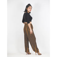 Load image into Gallery viewer, Peacock Feather Dream Unisex Drawstring Genie Pants in Brown PP0110 020015 08