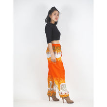 Load image into Gallery viewer, Solid Top Elephant Unisex Drawstring Genie Pants in Orange PP0110 020017 03