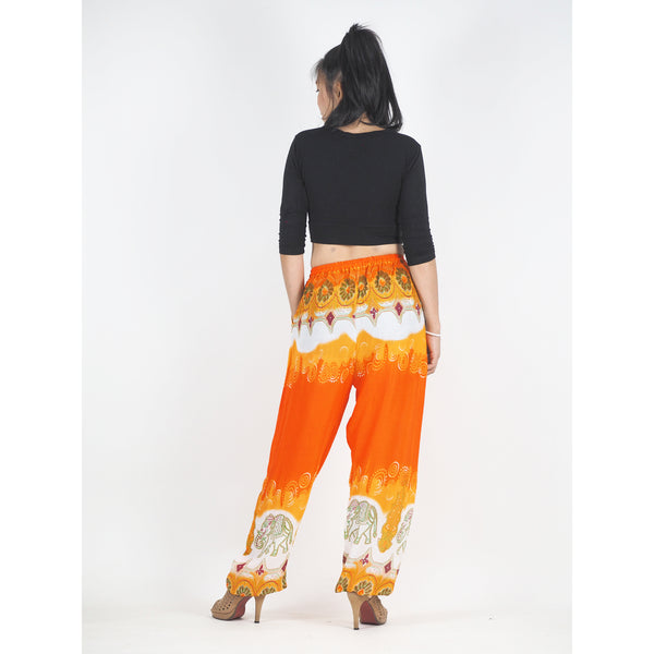 Solid Top Elephant Unisex Drawstring Genie Pants in Orange PP0110 020017 03