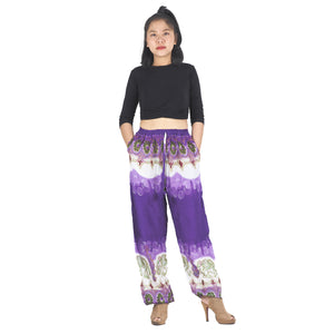 Solid Top Elephant Unisex Drawstring Genie Pants in Purple PP0110 020018 01