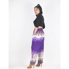 Load image into Gallery viewer, Solid Top Elephant Unisex Drawstring Genie Pants in Purple PP0110 020018 01