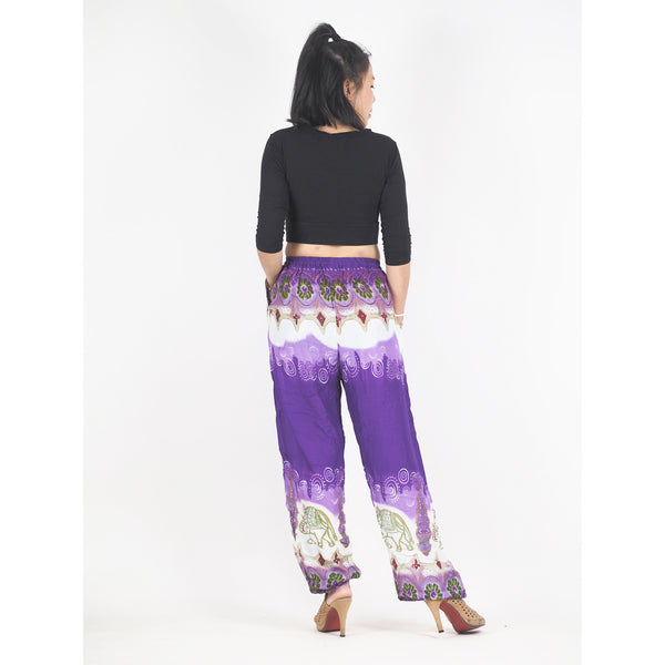 Solid Top Elephant Unisex Drawstring Genie Pants in Purple PP0110 020018 01