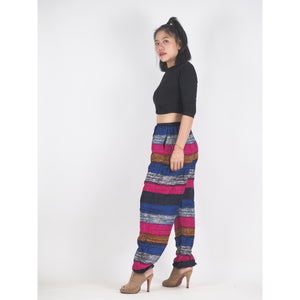 Funny Stripe Unisex Drawstring Genie Pants in Black PP0110 020021 01