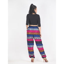 Load image into Gallery viewer, Funny Stripe Unisex Drawstring Genie Pants in Black PP0110 020021 01