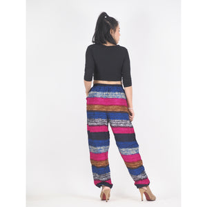 Funny Stripe Unisex Drawstring Genie Pants in Black PP0110 020021 01