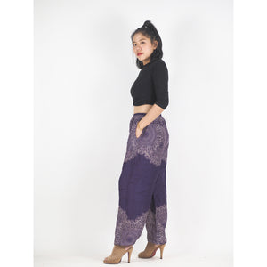 Floral mandala Unisex Drawstring Genie Pants in Purple PP0110 020036 01