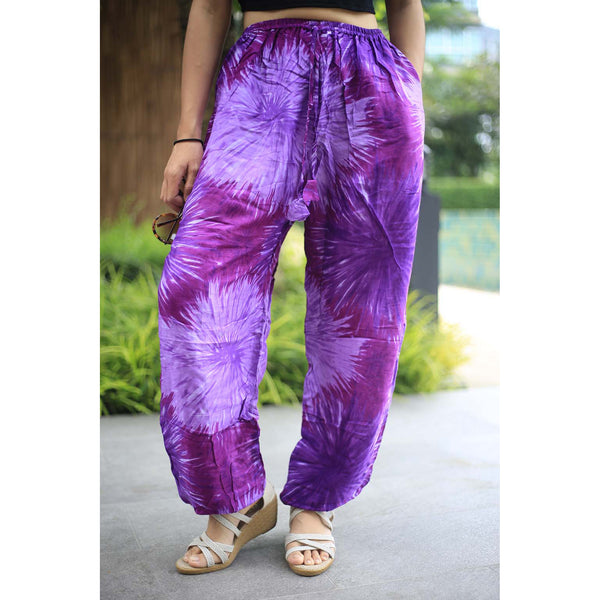 Tie dye Unisex Drawstring Genie Pants in Purple PP0110 020038 04