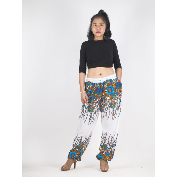 Flowers Unisex Drawstring Genie Pants in Navy Blue PP0110 020045 01