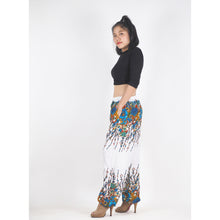 Load image into Gallery viewer, Flowers Unisex Drawstring Genie Pants in Navy Blue PP0110 020045 01