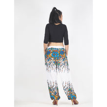 Load image into Gallery viewer, Flowers Unisex Drawstring Genie Pants in Navy Blue PP0110 020045 01