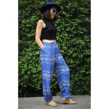 Load image into Gallery viewer, Hilltribe strip Unisex Drawstring Genie Pants in Bright Navy PP0110 020049 02
