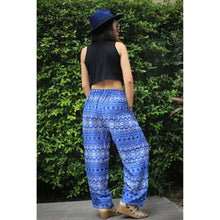 Load image into Gallery viewer, Hilltribe strip Unisex Drawstring Genie Pants in Bright Navy PP0110 020049 02