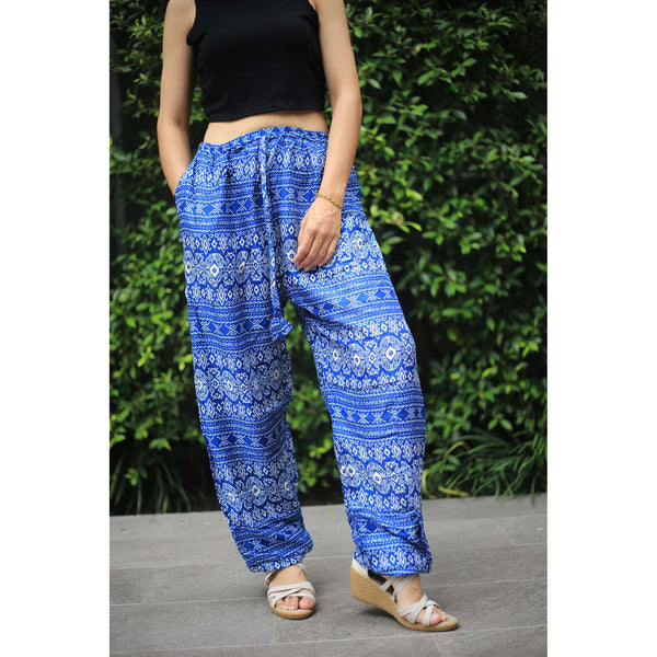Hilltribe strip Unisex Drawstring Genie Pants in Bright Navy PP0110 020049 02
