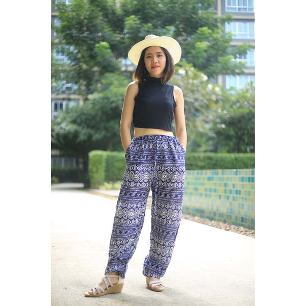 Hilltribe strip Unisex Drawstring Genie Pants in Navy PP0110 020049 03