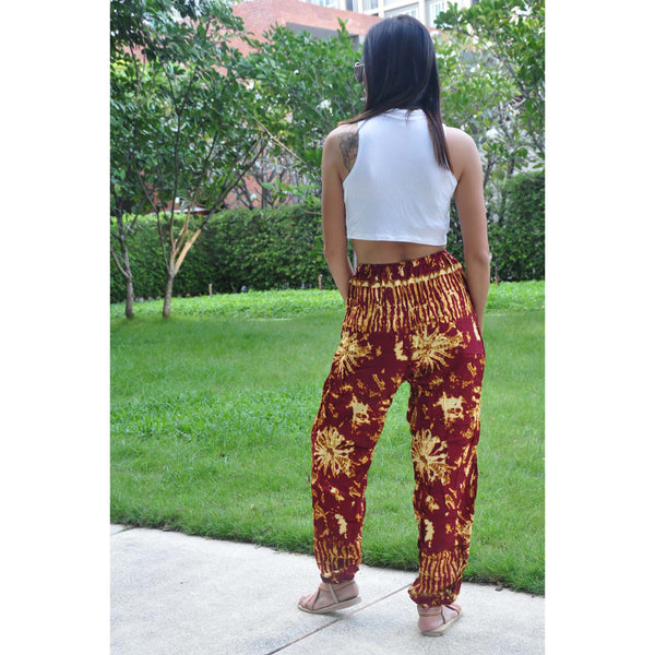 Tie dye Unisex Drawstring Genie Pants in Red PP0110 020055 02