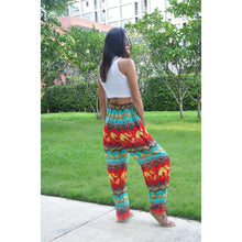 Load image into Gallery viewer, Indian elephant Unisex Drawstring Genie Pants in Red PP0110 020056 03