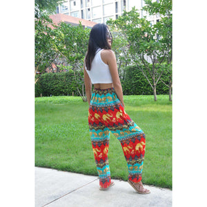 Indian elephant Unisex Drawstring Genie Pants in Red PP0110 020056 03