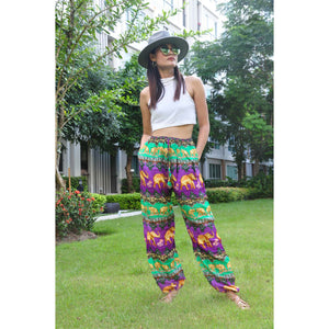 Indian elephant Unisex Drawstring Genie Pants in Purple PP0110 020056 04