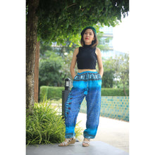 Load image into Gallery viewer, Tribal dashiki Unisex Drawstring Genie Pants in Blue PP0110 020060 04