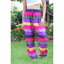 Load image into Gallery viewer, Funny Stripes Unisex Drawstring Genie Pants in Purple PP0110 020063 06