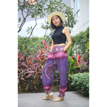 Load image into Gallery viewer, Tribal dashiki Unisex Drawstring Genie Pants in Purple PP0110 020066 06