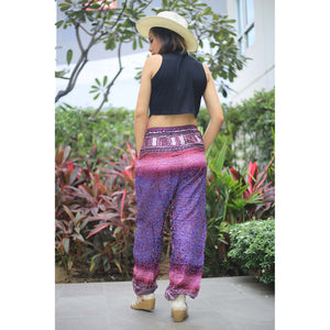 Tribal dashiki Unisex Drawstring Genie Pants in Purple PP0110 020066 06