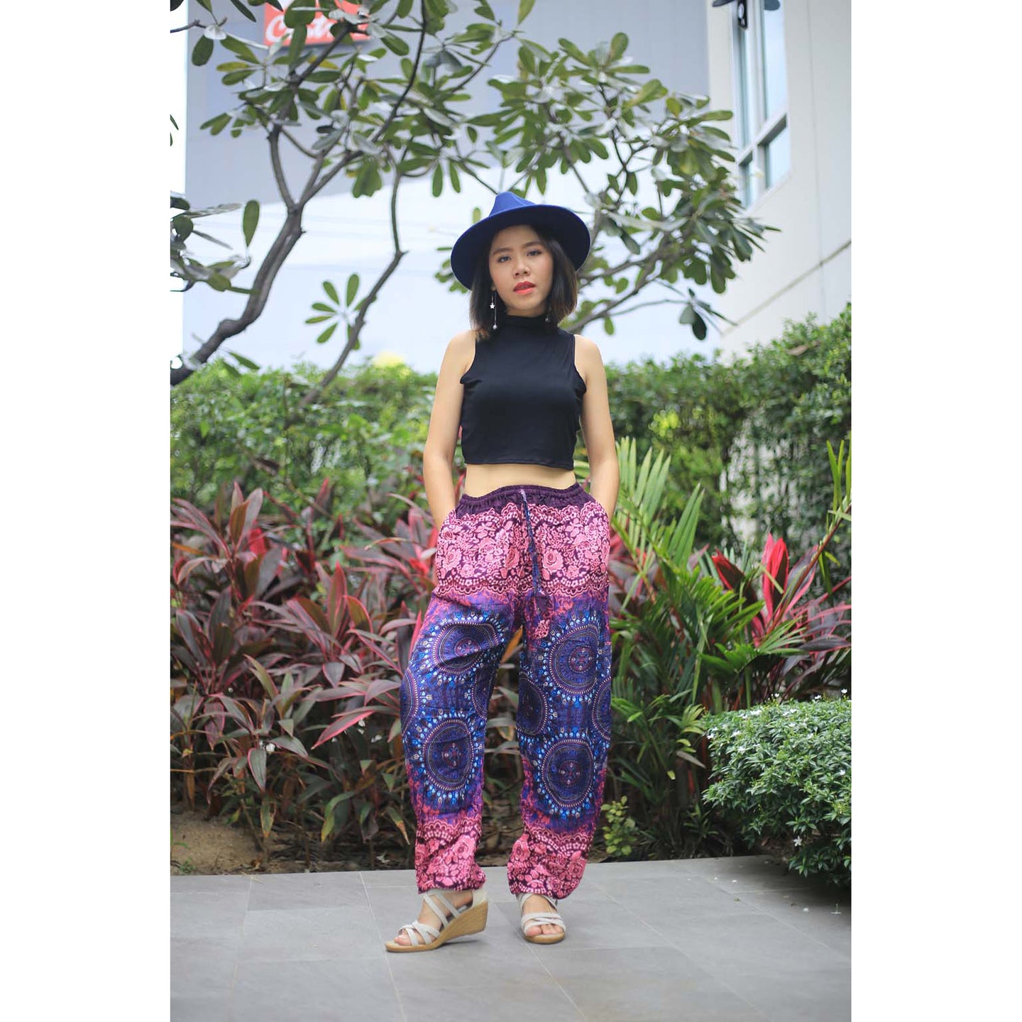 Clock nut Unisex Drawstring Genie Pants in Navy PP0110 020067 02