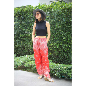 Flower drops Unisex Drawstring Genie Pants in Red PP0110 020070 05