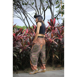 Abstract mandala Unisex Drawstring Genie Pants in Green PP0110 020075 05