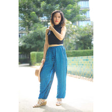 Load image into Gallery viewer, Zebra Unisex Drawstring Genie Pants in Ocean Blue PP0110 020077 01