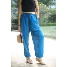 Load image into Gallery viewer, Zebra Unisex Drawstring Genie Pants in Ocean Blue PP0110 020077 01