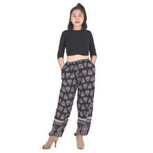 Load image into Gallery viewer, Lovely Heart Unisex Drawstring Genie Pants in Black PP0110 020078 01