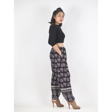 Load image into Gallery viewer, Lovely Heart Unisex Drawstring Genie Pants in Black PP0110 020078 01