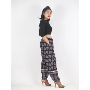 Lovely Heart Unisex Drawstring Genie Pants in Black PP0110 020078 01