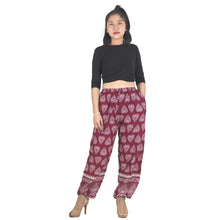 Load image into Gallery viewer, Lovely Heart Unisex Drawstring Genie Pants in Red PP0110 020078 02