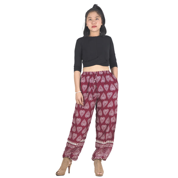 Lovely Heart Unisex Drawstring Genie Pants in Red PP0110 020078 02