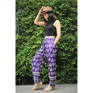 Lovely Heart Unisex Drawstring Genie Pants in Purple PP0110 020078 03