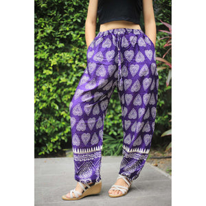 Lovely Heart Unisex Drawstring Genie Pants in Purple PP0110 020078 03