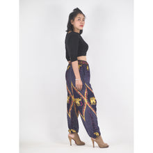 Load image into Gallery viewer, Diamond Elephant Unisex Drawstring Genie Pants in Purple PP0110 020079 01