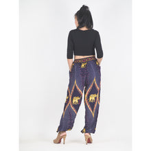 Load image into Gallery viewer, Diamond Elephant Unisex Drawstring Genie Pants in Purple PP0110 020079 01