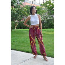 Load image into Gallery viewer, Diamond Elephant Unisex Drawstring Genie Pants in Red PP0110 020079 02