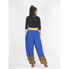 Load image into Gallery viewer, Elephant Unisex Drawstring Genie Pants in Bright Navy PP0110 020099 01