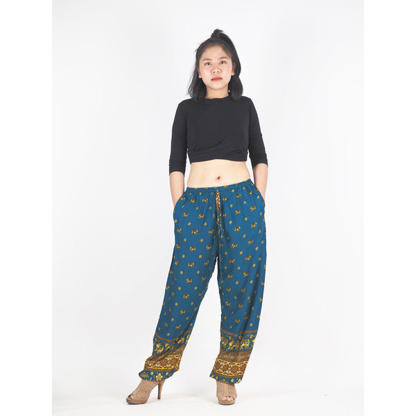 Elephant Unisex Drawstring Genie Pants in Green PP0110 020099 02